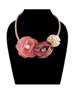 Coral Pink Flower Choker